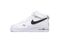 Nike Air Force 1 Mid "All White/Black"