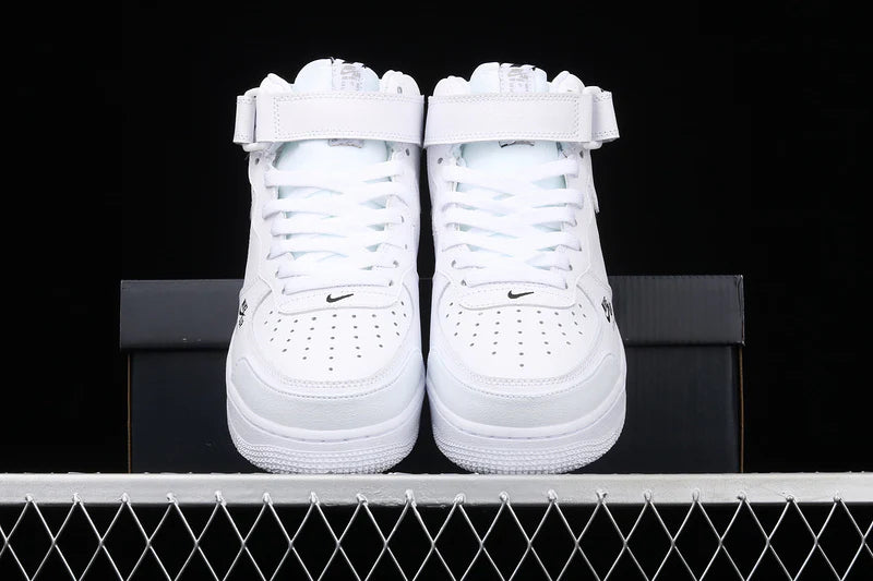 Nike Air Force 1 Mid "All White/Black"