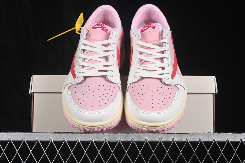 Air Jordan 1 Retro Low OG X Travis Scott "Sail Tropical Pink"