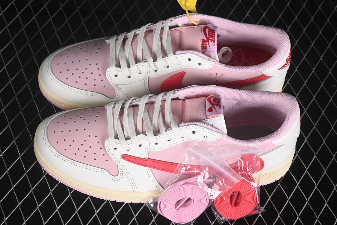 Air Jordan 1 Retro Low OG X Travis Scott "Sail Tropical Pink"