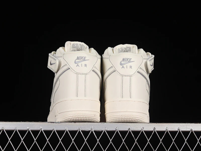 Nike Air Force 1 Mid Reflective "Triple Cream/Grey"