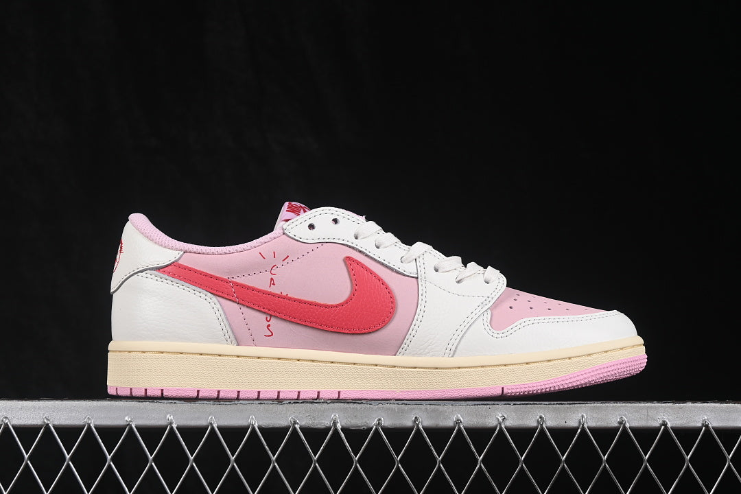 Air Jordan 1 Retro Low OG X Travis Scott "Sail Tropical Pink"