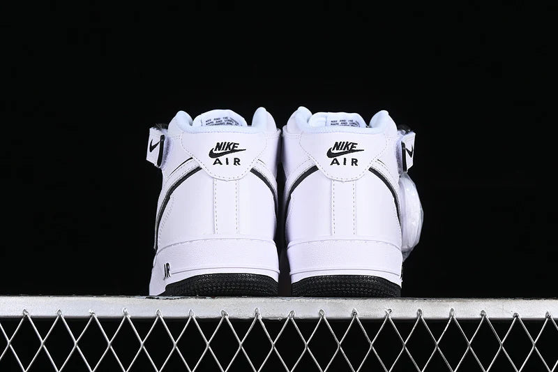 Nike Air Force 1 Mid "All White/Black"